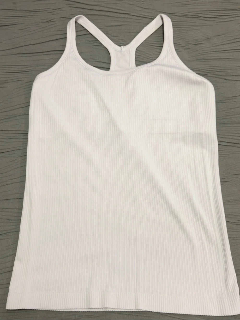 lululemon athletica Off- White Ribbed Racerback Tank